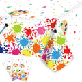 gisgfim 3 Pack Art Party Tablecloths - 105x54 Inch Plastic Paint Themed Table Cover - Waterproof Rectangular Decor for Kids Birthday