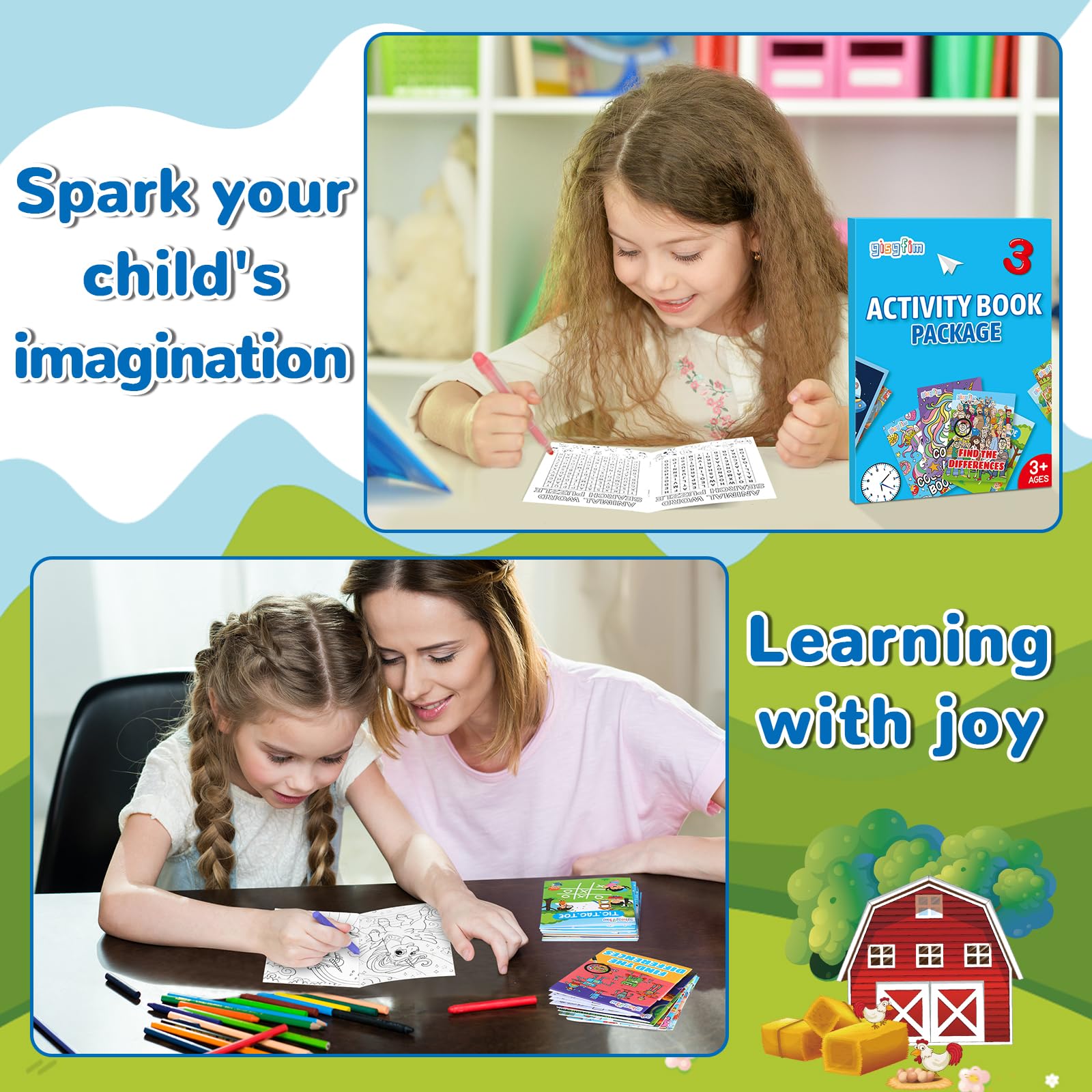 gisgfim 48 Mini Activity Books for Kids – 24 Styles, Mazes, Puzzles, Party Favors Ages 4-12