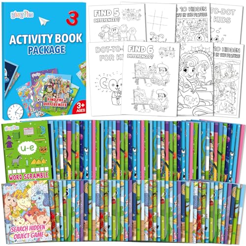 gisgfim 48 Mini Activity Books for Kids – 24 Styles, Mazes, Puzzles, Party Favors Ages 4-12