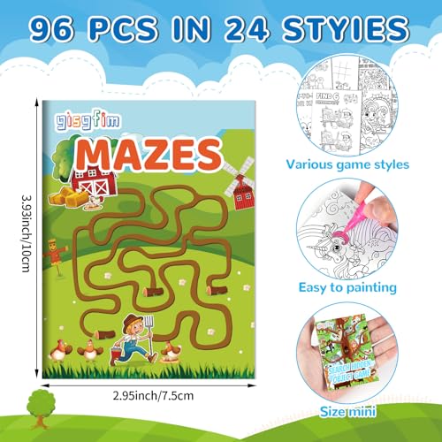 gisgfim 48 Mini Activity Books for Kids – 24 Styles, Mazes, Puzzles, Party Favors Ages 4-12
