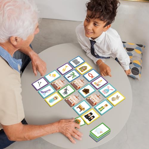 gisgfim Bible Memory Matching Game – 100 Cards (50 Pairs) for Christian Learning & Fun