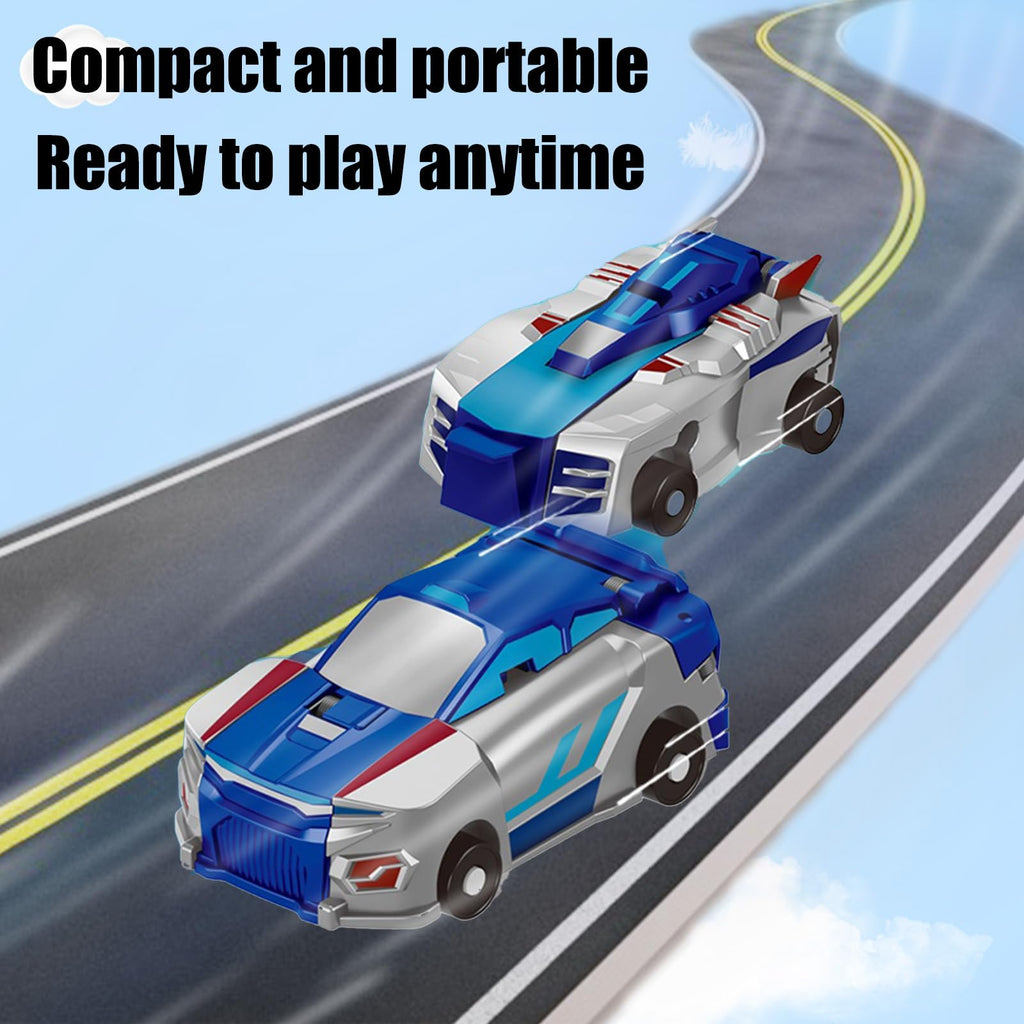 Gkiozu 2-in-1 Magnetic Dinosaur Car Toy: Crash & Transform Vehicle to Dino, No Batteries, Ages 3-12 (Blue Dragon)