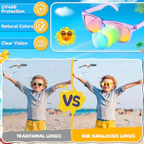 GKTZ Kids Sunglasses 16-Pack – Neon Party Favors with UV 400 Protection for Ages 3-8