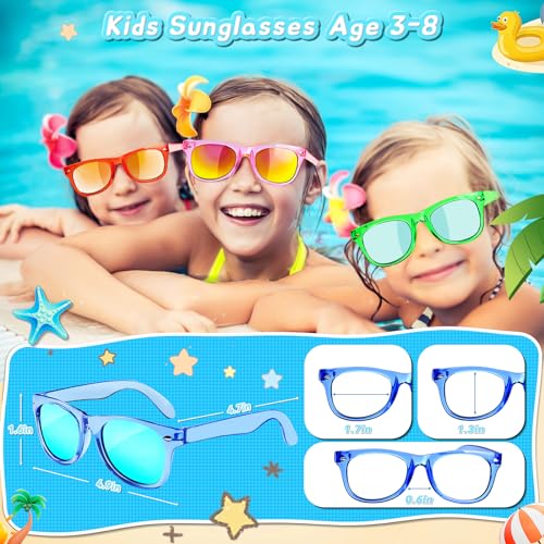 GKTZ Kids Sunglasses 16-Pack – Neon Party Favors with UV 400 Protection for Ages 3-8