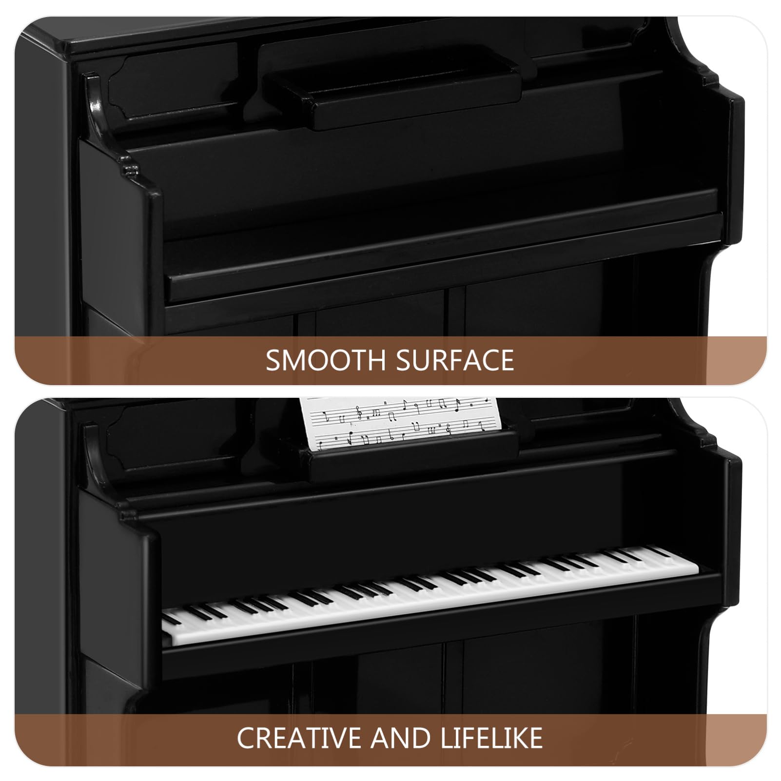 GLEAVI Mini Upright Piano Set with Stool and Music Score for Dollhouse Decor, 1:12 Scale