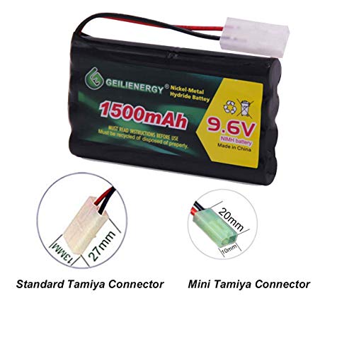 GLEPOWEER 9.6V NiMH 1500mAh Battery Pack with Standard Tamiya Connector for RC Cars and Diagnostic Scanners