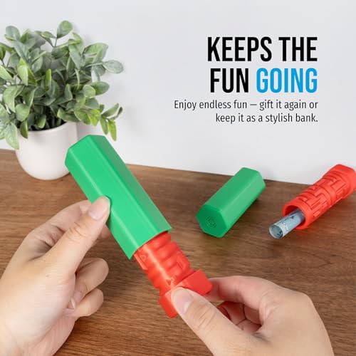Glistco Money Maze Gift Box – Reusable Labyrinth Puzzle Cash Holder for Birthdays & Holidays (Red & Green)