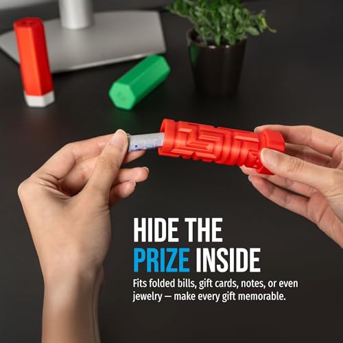 Glistco Money Maze Gift Box – Reusable Labyrinth Puzzle Cash Holder for Birthdays & Holidays (Red & Green)