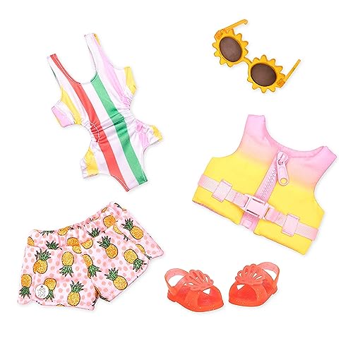 Glitter Girls Bright as The Sun Swimsuit Set for 14-Inch Dolls