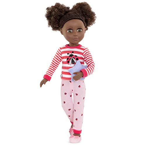 Glitter Girls Ladybug Shimmer Pajama Set for 14-Inch Dolls – Top, Bottoms, Pillow & Slippers