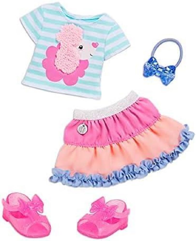 Glitter Girls Poodle Cuddles Doll Outfit – 14-Inch Fashion Set with Hair Bow
