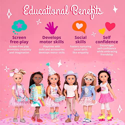 Glitter Girls Twirls of Joy Ballerina Outfit for 14-Inch Dolls - Hearts & Stars Ballet Dress Set