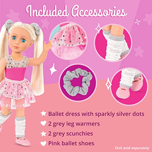 Glitter Girls Twirls of Joy Ballerina Outfit for 14-Inch Dolls - Hearts & Stars Ballet Dress Set