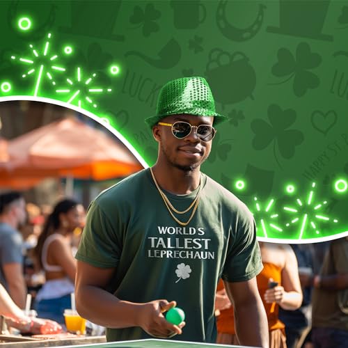 Glittering Sequin Fedora for St. Patrick's Day – Unisex Party Hat by Windy City Novelties
