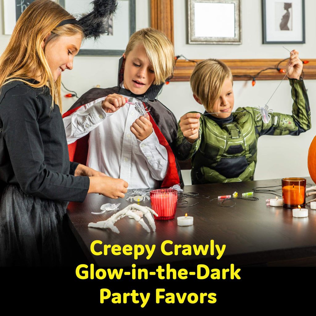 Glow Critters 30-Pack: Glow-in-the-Dark Fake Bug Toys & Mini Glow Sticks for Easter Eggs, Halloween Party Favors, and Basket Stuffers