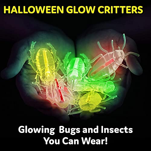 Glow Critters 50-Pack Glow-in-the-Dark Bug Toys & Glow Sticks – Party Favors & Easter Egg Fillers