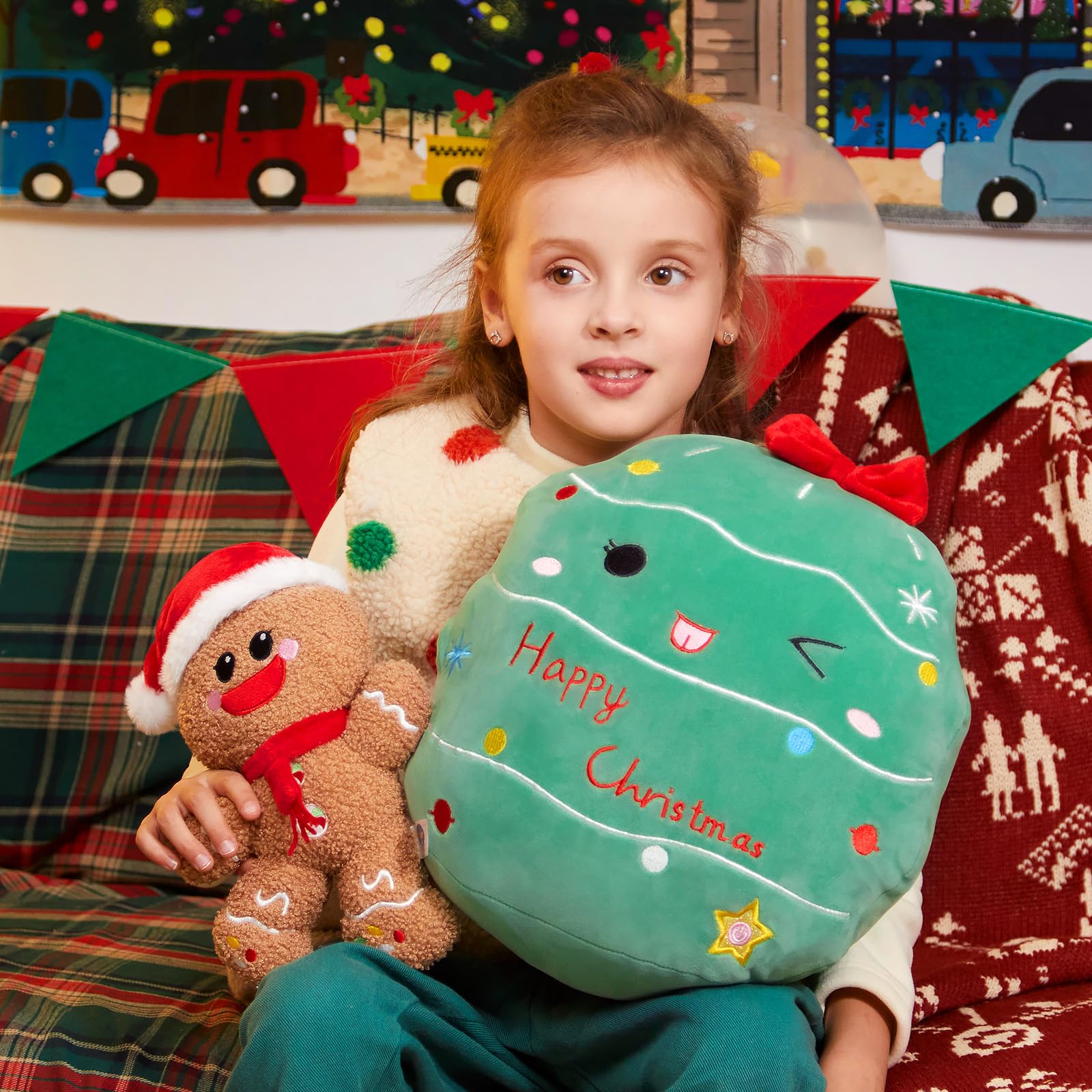 Glow Guards 12-Inch Light Up Christmas Tree Plush Pillow – Soft Cuddly Holiday Decor