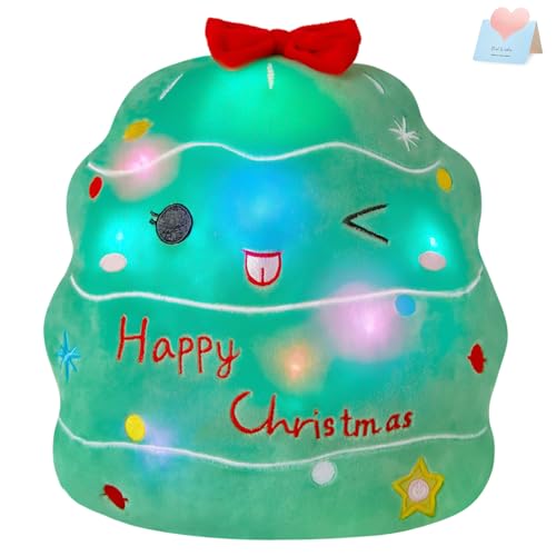 Glow Guards 12-Inch Light Up Christmas Tree Plush Pillow – Soft Cuddly Holiday Decor