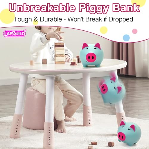 Glow in the Dark Piggy Bank for Kids - Unbreakable Plastic Coin Bank, Holds 800 Coins, Cute Savings Box for Toddlers Boys Girls