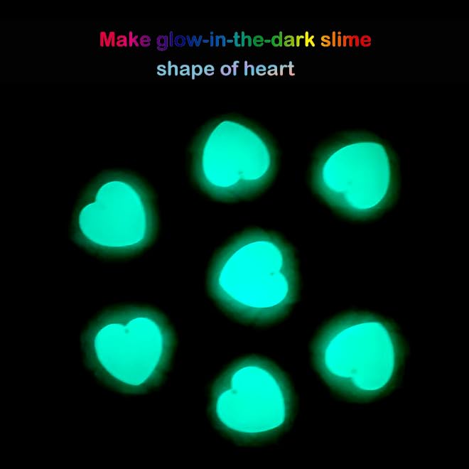 Glow in the Dark Slime Kit 12 Pcs – Neon Colors, Non-Sticky, Mess-Free with Rabbit Charms for Kids