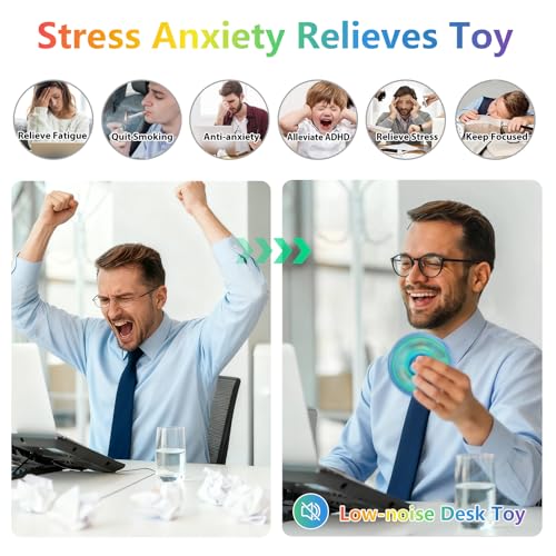 Glowing Fidget Spinner – Metal Silent Light-Up Toy for Stress Relief, Spins 3-8 Minutes