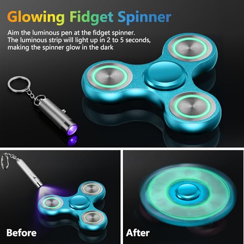 Glowing Fidget Spinner – Metal Silent Light-Up Toy for Stress Relief, Spins 3-8 Minutes
