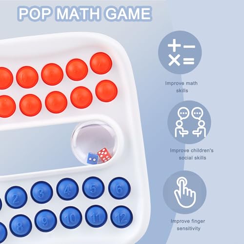 GoBene Math Pop It Dice Game – 2-Player Bubble Pop It Fun for Kids Ages 4-9