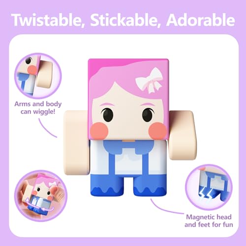 GobiDex 8-Piece Magnetic Figures Playset: Rotatable Animal & Character Toys for Kids