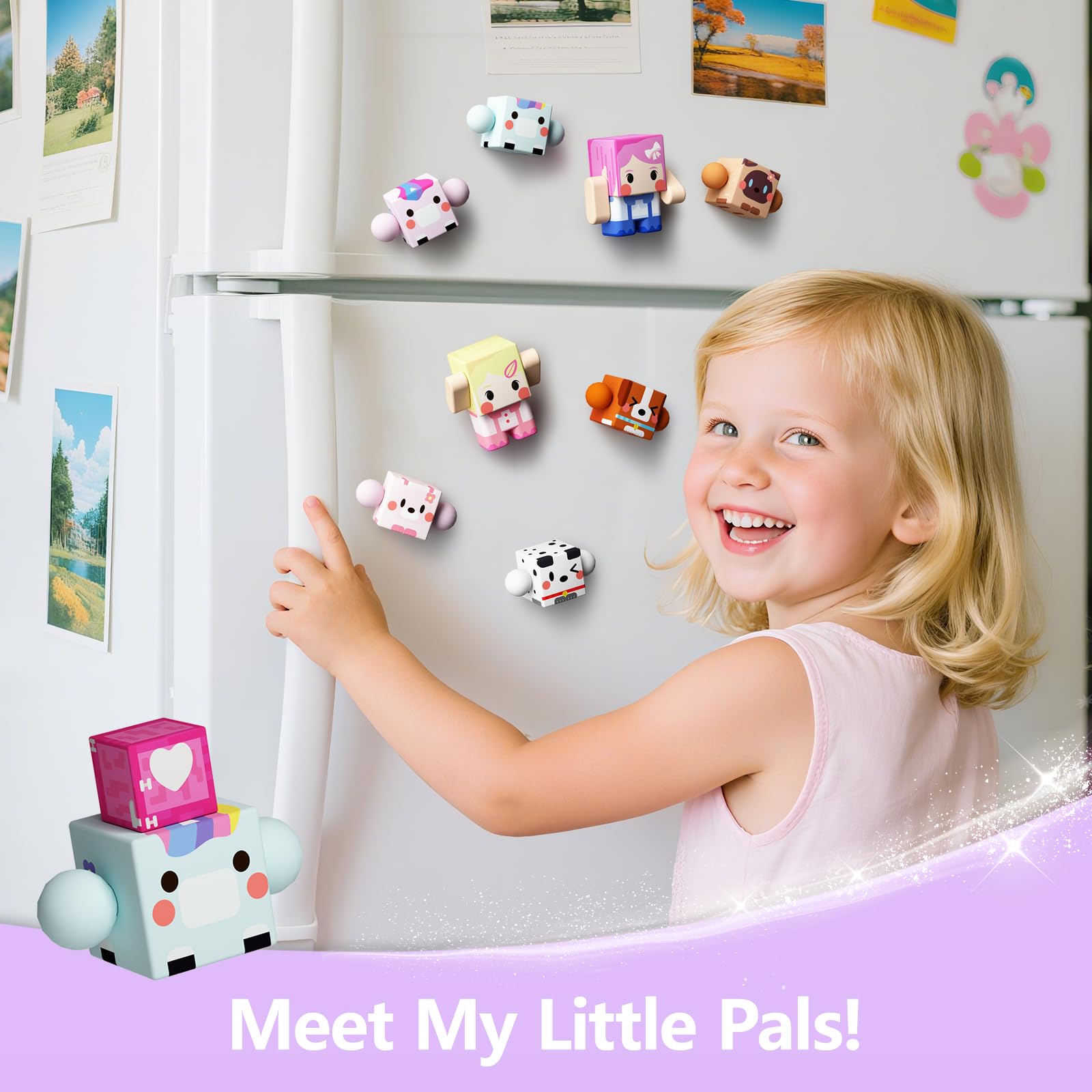 GobiDex 8-Piece Magnetic Figures Playset: Rotatable Animal & Character Toys for Kids
