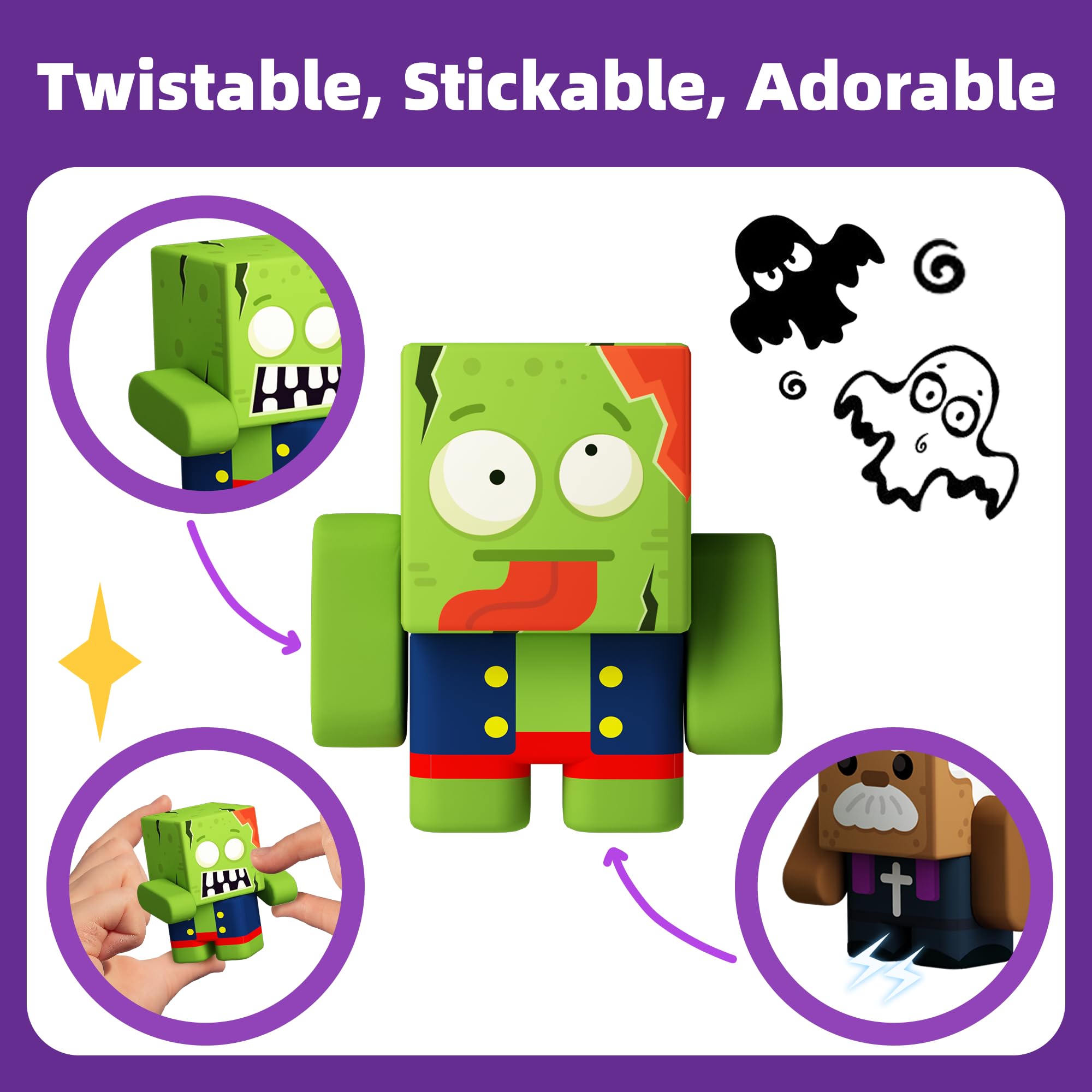 GobiDex 8-Piece Magnetic Figures Playset – Rotatable Monster & Character Toys for Kids