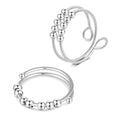 Goenjoy Adjustable Fidget Rings - 3 Pack Stainless Steel Anxiety Rings for Women and Men