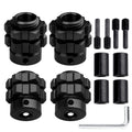 GoHobby Aluminum 17mm Hex Wheel Hub Adapters for 1/10 RC Trucks (Set of 4) - Black