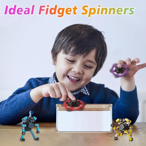 Gokeey Transformable Fidget Spinners - 4 Pack Deformable Chain Spinners, Party Favors for Kids and Adults, Sensory Toy for Travel