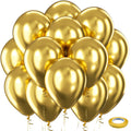 Gold Chrome Latex Balloons 12 Inch - 100 Pack for Party Decorations
