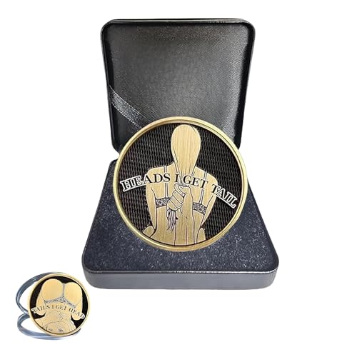 Gold-Plated Funny Decision Coin – Heads I Get Tail, Tails I Get Head Prank Gift for Couples