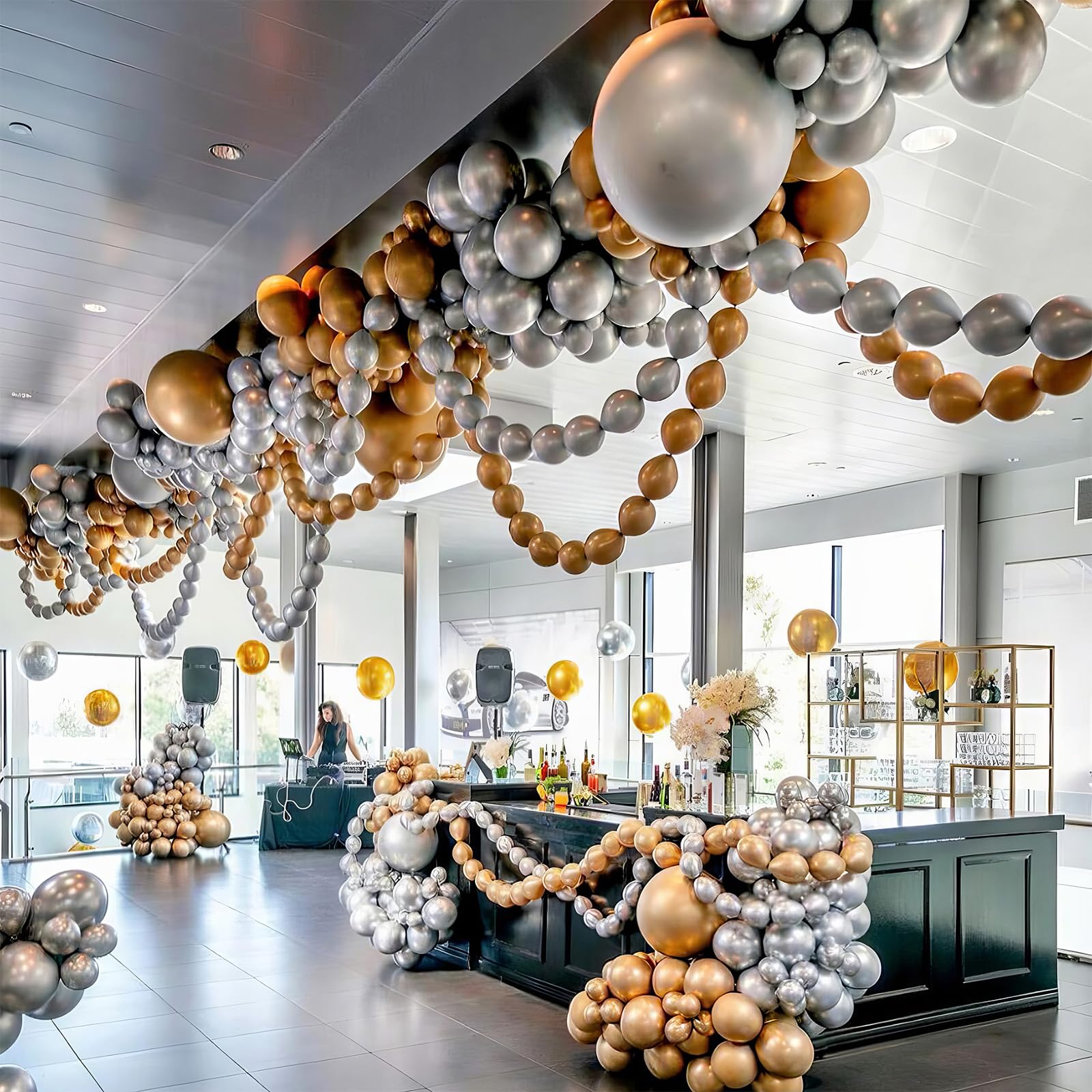 Gold Quick Link Balloons 60-Pack: Easy-Assembly Metallic Chrome Balloon Chains for Parties