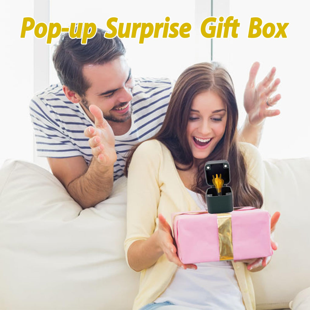 Golden 3-Pack Middle Finger Pop-Up Prank Box - Hilarious Surprise Gift for Adults