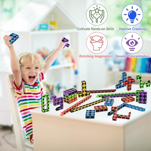 GOLDGE 28-Pack Mini Cube Puzzle Fidget Toys - Bulk Party Favors for Kids, Travel Toys, Classroom Treasure Box