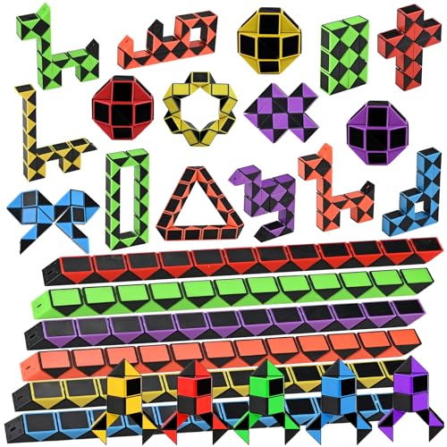 GOLDGE 28-Pack Mini Cube Puzzle Fidget Toys - Bulk Party Favors for Kids, Travel Toys, Classroom Treasure Box