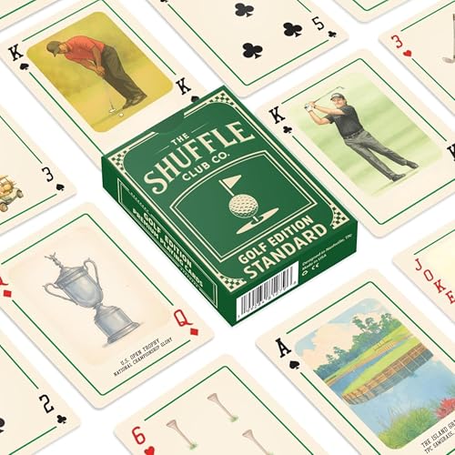 Golf Playing Cards – Hand-Illustrated Vintage Deck, Italian Linen 310GSM, 55 Cards