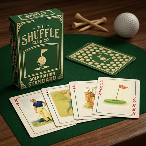 Golf Playing Cards – Hand-Illustrated Vintage Deck, Italian Linen 310GSM, 55 Cards