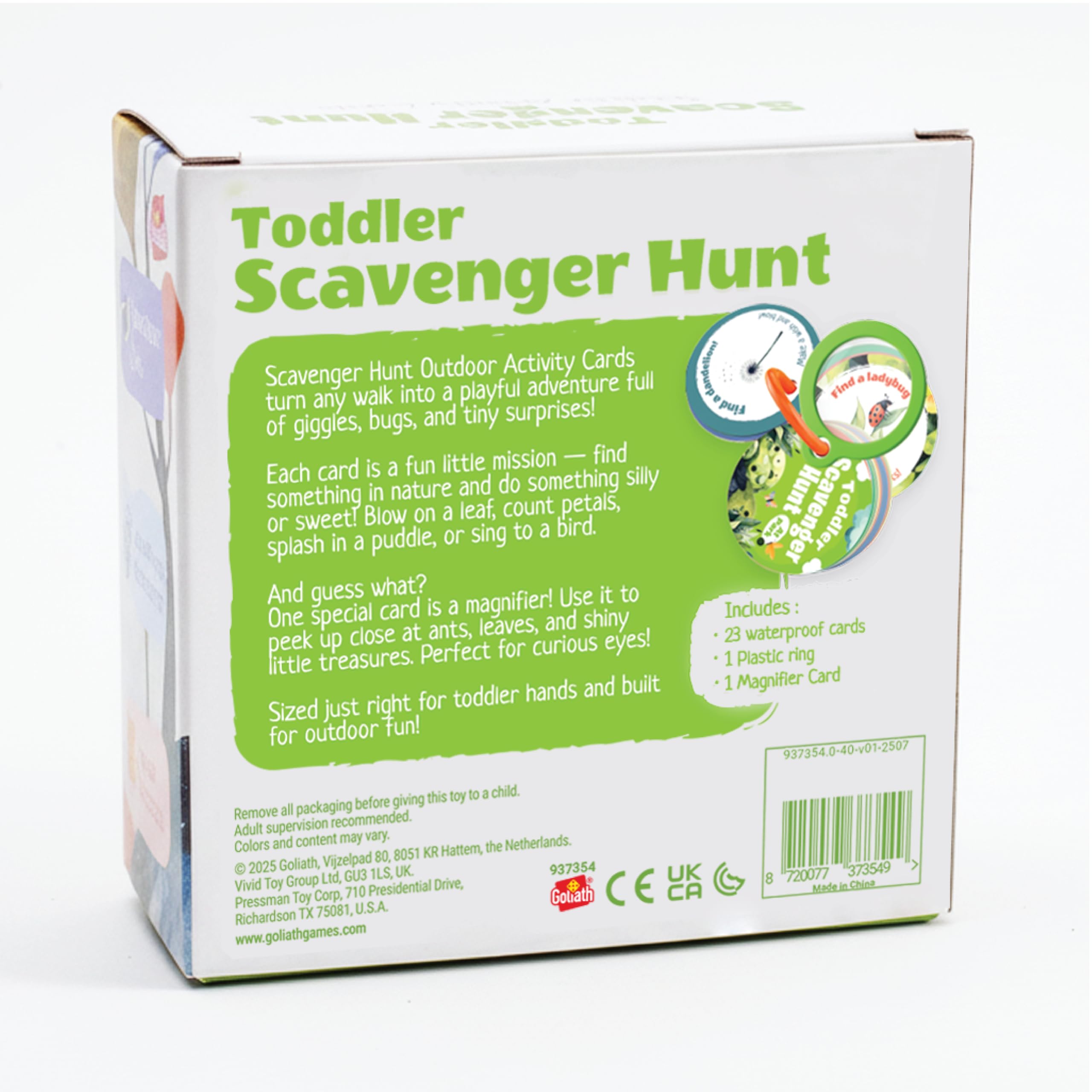 Goliath Scavenger Hunt Cards at the Park - Toddler Outdoor Activity Cards with Magnifying Lens, 23 Waterproof Cards, Ages 2+