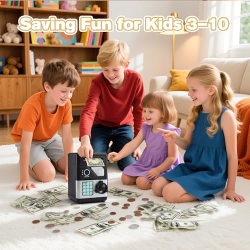 GONINO Kids ATM Piggy Bank – Electronic Money Box with Password & Face ID Simulation for Ages 4-12