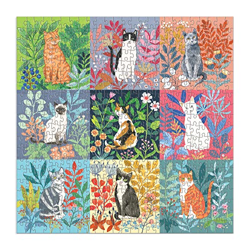 Good Puzzle Co. Cats and Flowers 500-Piece Jigsaw Puzzle – Colorful Cat & Floral Design