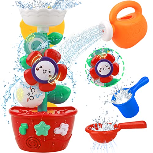 GOODLOGO Bath Toys for Toddlers 1-3 - Mini Sprinkler & Cups Set for Fun Bath Time