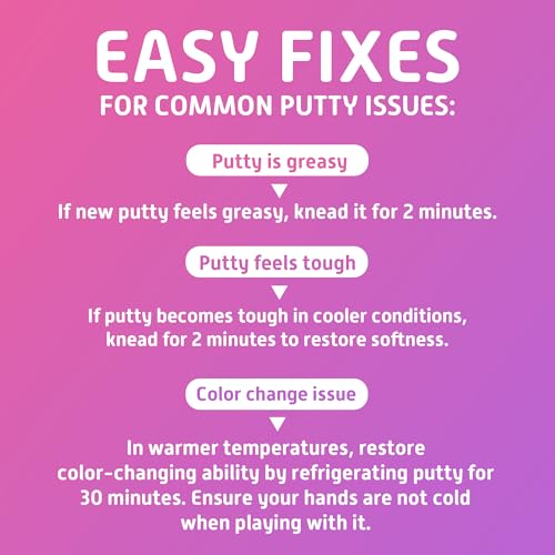 Goody Putty Color Changing Putty 6-Pack – Heat Sensitive Fidget Toy for Stress Relief, Non-Toxic Slime Putty for Kids Ages 3+