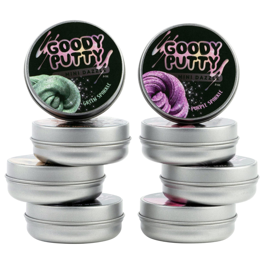 Goody Putty Dazzle Mini Tins 8-Pack – Glitter Sensory Putty for Kids