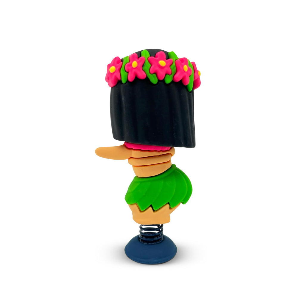 GOOFBALLS Hula Dancer Dashboard Bobblehead – Big Eyes, Grass Skirt, Sticky Pad – Fun Car Toy for Beach Lovers