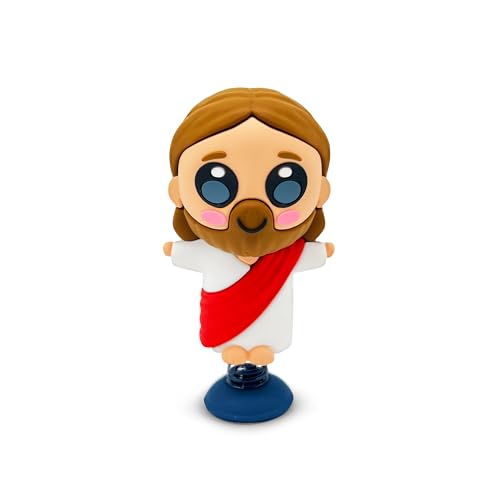GOOFBALLS Jesus Dashboard Dancer Bobblehead – Open Arms, Adhesive Pad, Christian Car Accessory Gift