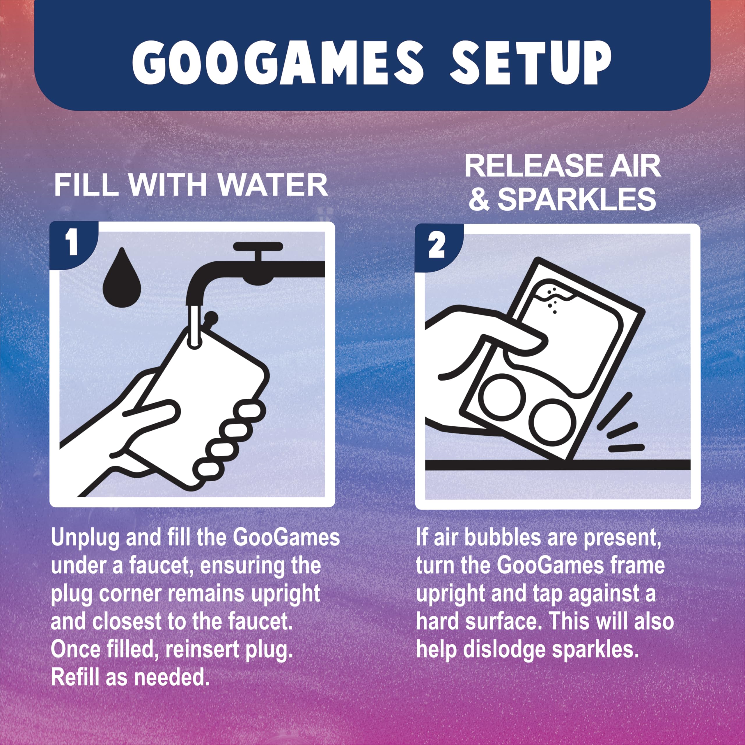 GooGames Arcade Hand-Held Water Game with Glitter, Non-Toxic Travel Toy